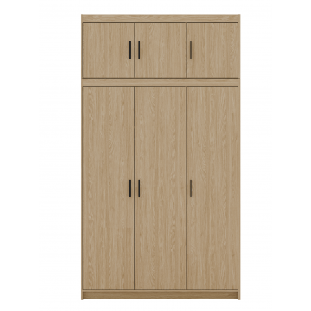 Szafa z nadstawką trzydrzwiowa 133 cm uchylna TRINO dąb olejowany